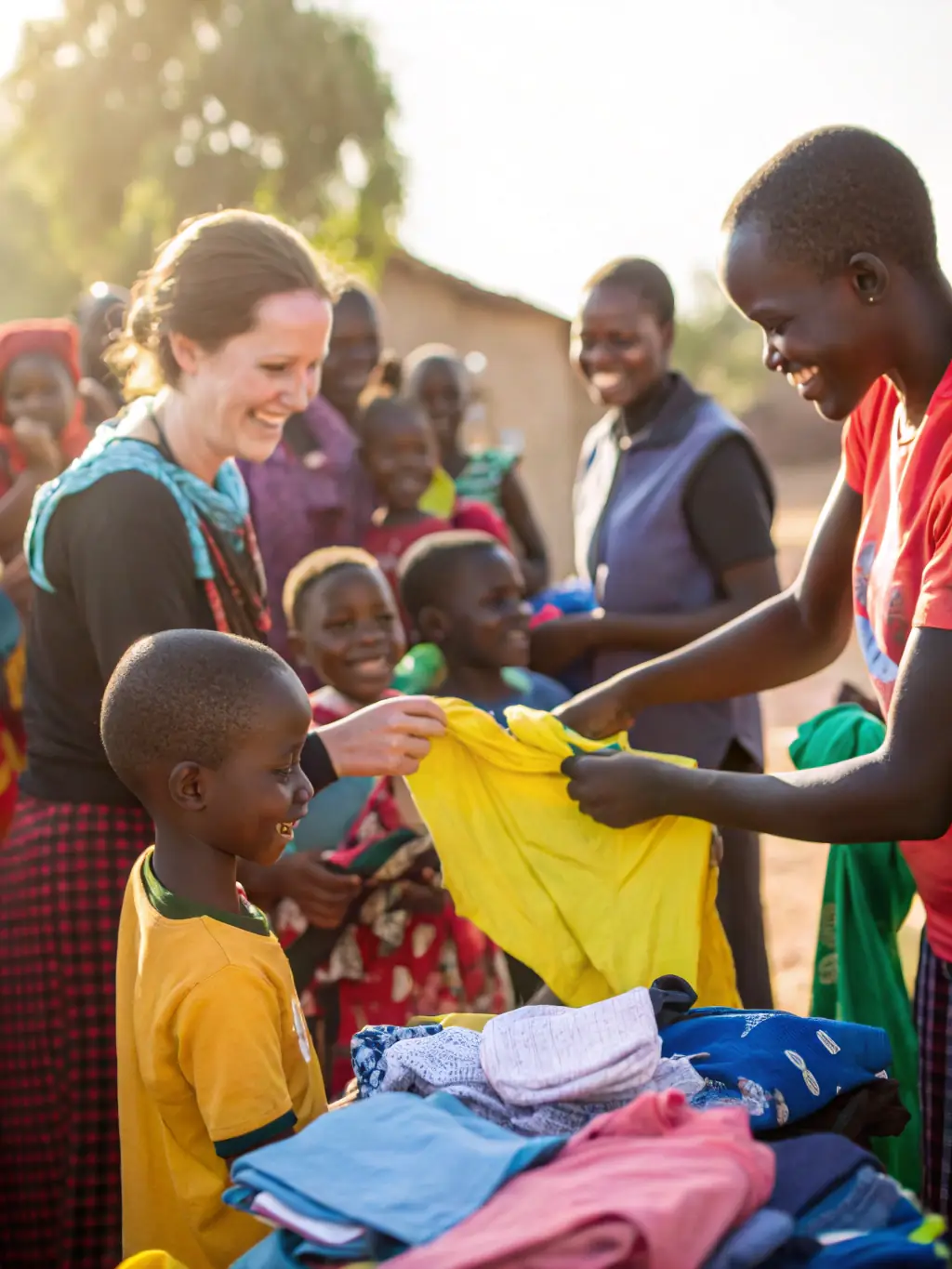 A photo of ITII HAUTE-NORMANDIE 4L team members engaging with local communities in Morocco, learning about their culture and sharing experiences.